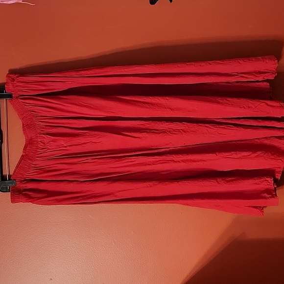 Sharon Anthony Skirts Vintage Red Broomstick Maxi Skirt Bohemian 3x